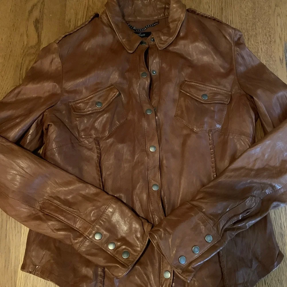 Muubaa Leather Shirt Jacket
